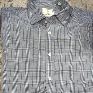 Todd Snyder Black and white checkered long sleeve dress shirt